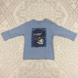 NWT 3Pommes Bear Graphic Blue Tee 6-9 months 74 cm